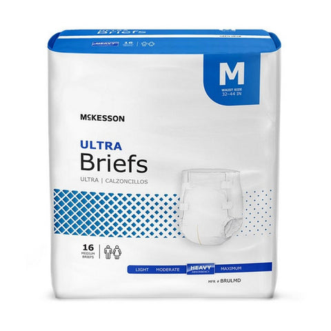McKesson, Unisex Adult Incontinence Brief McKesson Ultra Tab Closure Medium Disposable Heavy Absorbency, Count of 6