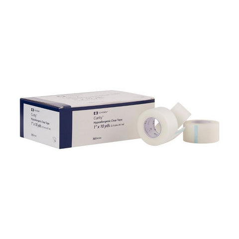 Cardinal, Medical Tape Curity Plastic 1 Inch X 10 Yard Transparent NonSterile, Box Of 12