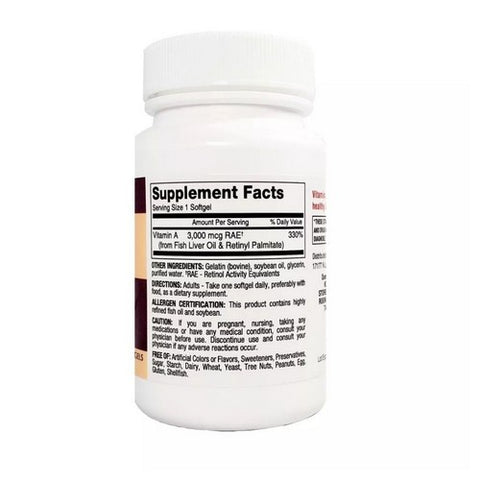 Major Pharmaceuticals, Vitamin Supplement Major  Vitamin A 10000 IU Strength Capsule 100 per Bottle, Count of 1