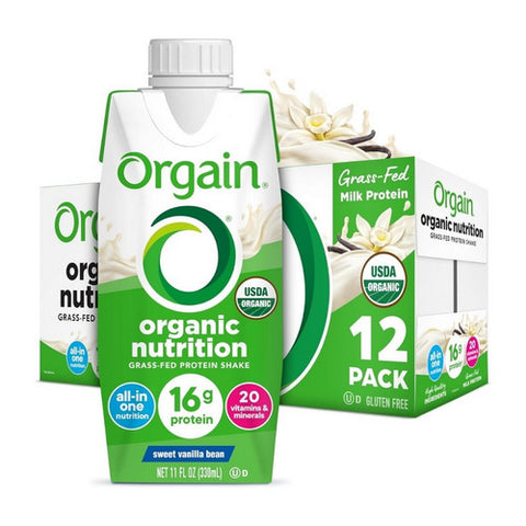 Orgain, Oral Supplement Orgain  Organic Nutritional Shake Sweet Vanilla Bean Flavor 11 oz. Container Carton, 11 Oz