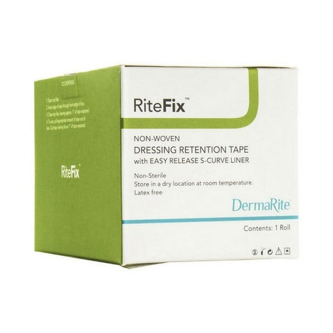 DermaRite, Dressing Retention Tape RiteFix Skin Friendly Nonwoven 1 Inch X 11 Yard NonSterile, 1 Each