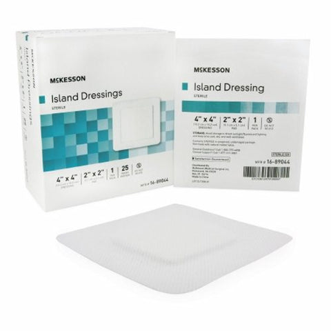 McKesson, Adhesive Dressing McKesson 4 X 4 Inch Polypropylene / Rayon Square White Sterile, Case Of 4