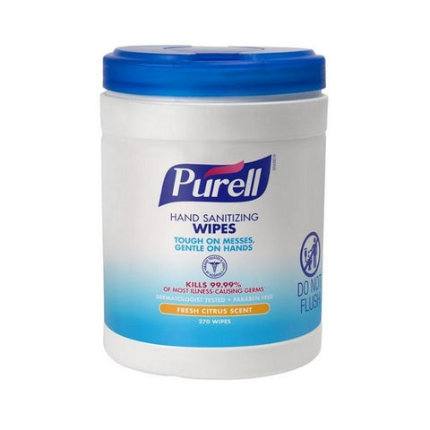 Purell, Sanitizing Skin Wipe Purell  Canister BZK (Benzalkonium Chloride) Citrus Scent 270 Count, Count of 1