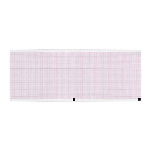 Nihon Kohden, ECG Recording Paper Cardiofax  S 109 mm Fan-Fold Red Grid, Box Of 10