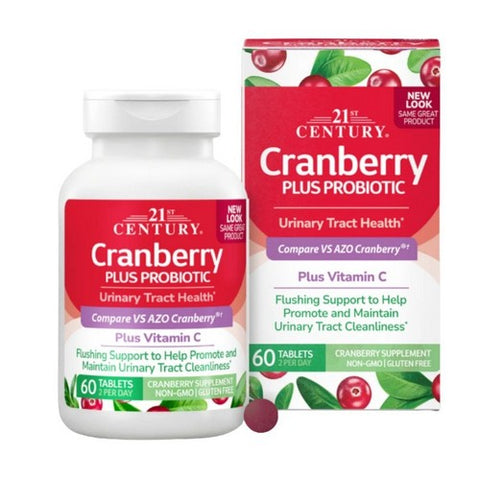 21st Century, Cranberry + Probiotic, 60 Tabs