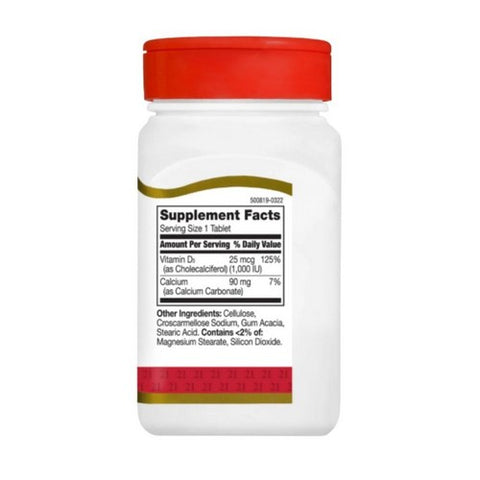 21st Century, Vitamin D3, 1000IU, 100 Tabs