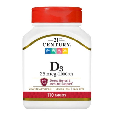 21st Century, Vitamin D3, 1000IU, 100 Tabs