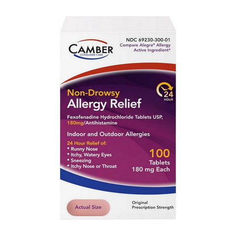 Camber, Fexofenadine HCL, 180mg, 100 Count