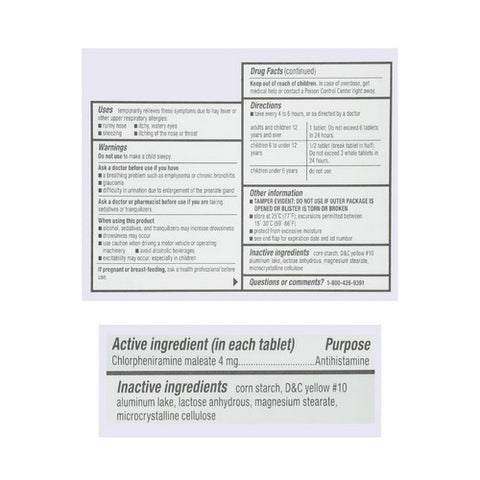 Major Pharmaceuticals, Allergy Tablets, 4 mg, 24 Tabs