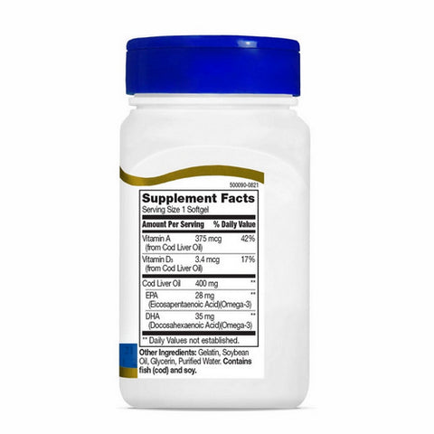 21st Century, Cod Liver Oil, 400 mg, 110 Softgels