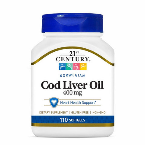 21st Century, Cod Liver Oil, 400 mg, 110 Softgels