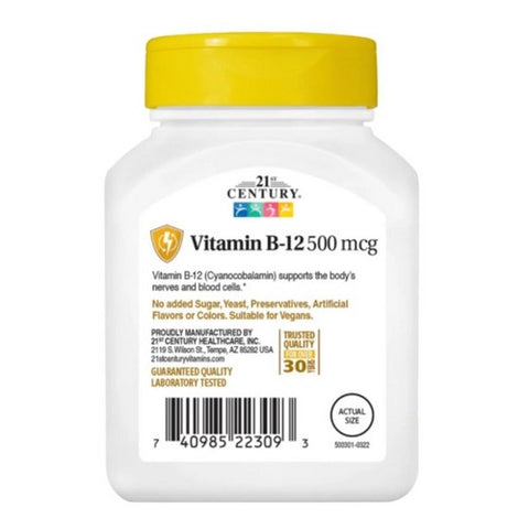 21st Century, Vitamin B-12, 500mcg, 110 Tabs