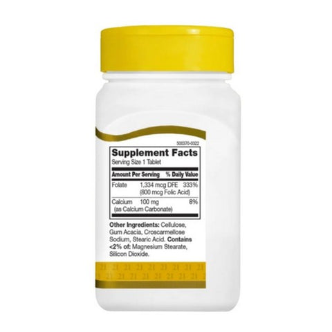 21st Century, Folic Acid, 800 mcg, 180 Tabs