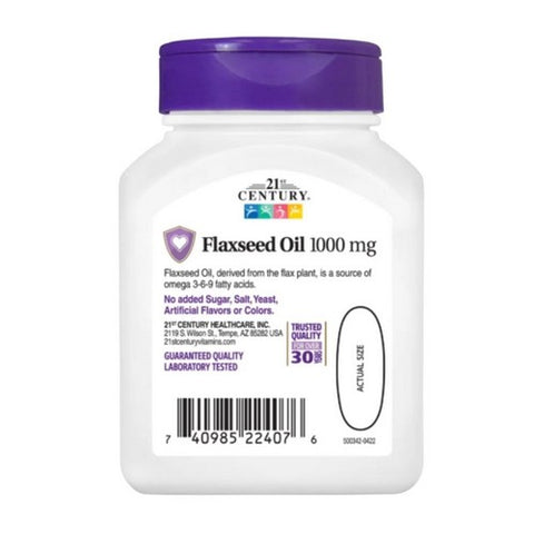 21st Century, Flaxseed Oil, 1000 mg, 60 Softgels