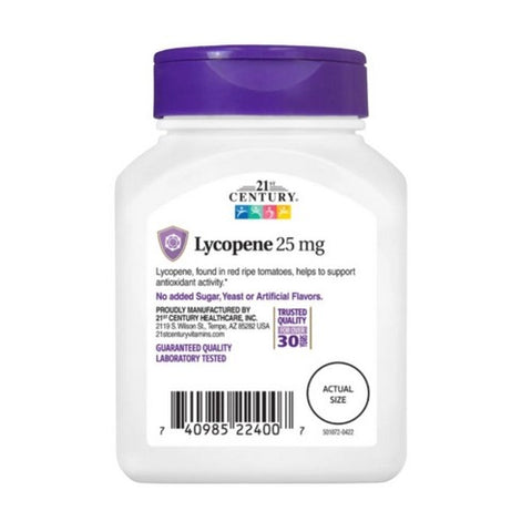 21st Century, Lycopene, 25 mg, 60 Tabs
