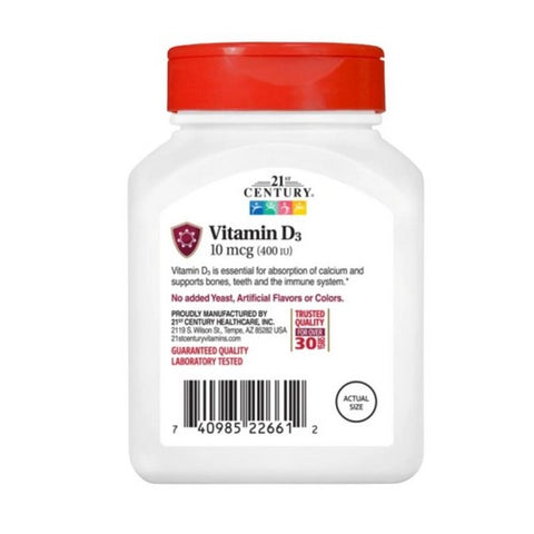 21st Century, Vitamin 400 IU, 125 Mcg, 100 Tabs