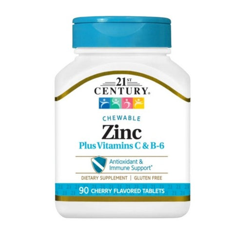 21st Century, Zinc Chewable with C & B6 Cherry Chew, 90 Tabs