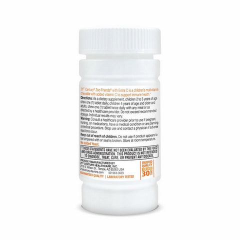 21st Century, Zoo Friends Multivitamin with Xtra C, 60 Chewable Tabs