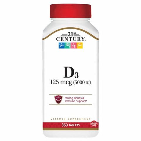 21st Century, Vitamin D3, 125mcg, 5000IU 360 Tabs