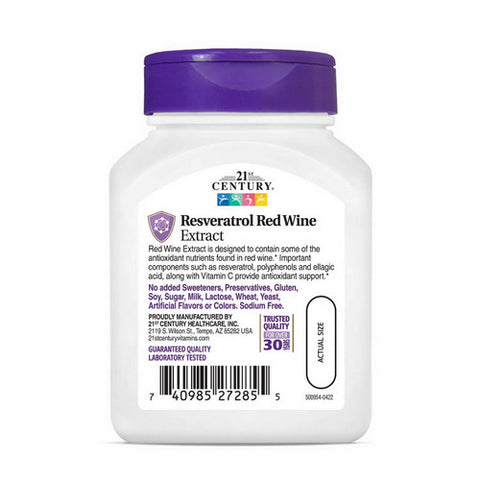21st Century, Resveratrol, 90 Tabs