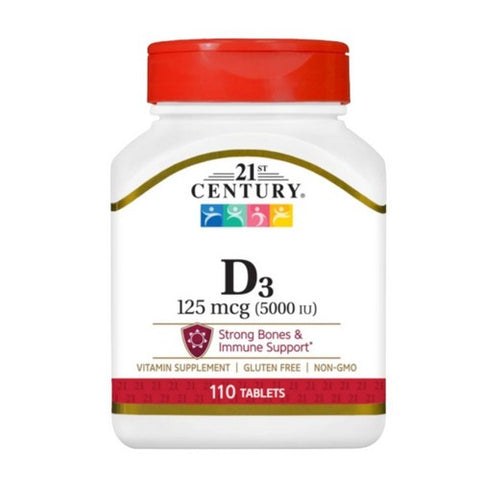 21st Century, Vitamin D3, 125mcg, 5000IU 110 Tabs