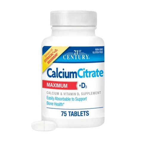21st Century, Calcium Citrate + D3, 75 Tabs