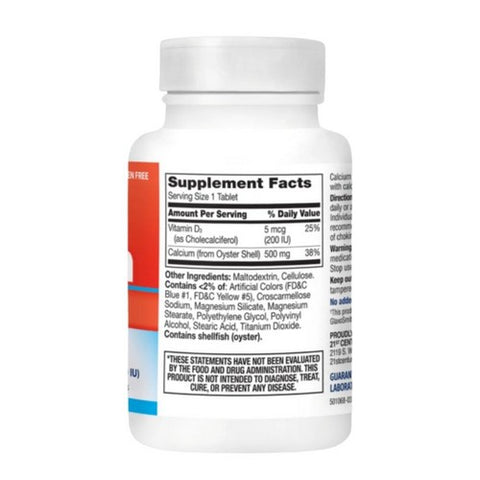 21st Century, Calcium Plus Vitamin D3, 500mg, 90 Tabs