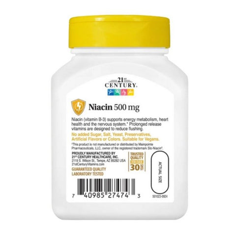 21st Century, Niacin, 500mg, 100 Tabs