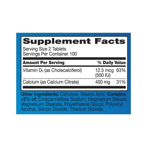 21st Century, Calcium Citrate Petites  + D3, 200 Tabs