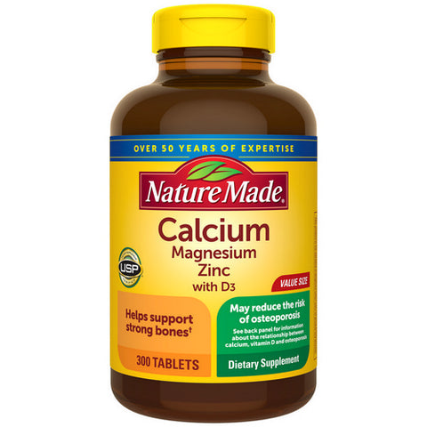 Nature Made, Calcium Magnesium Zinc With Vitamin D3, 300 Tabs