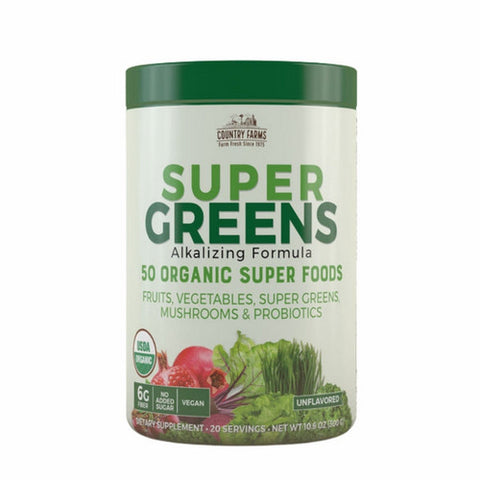 Country Farms, Super Greens Drink Mix Natural, 280 Grams
