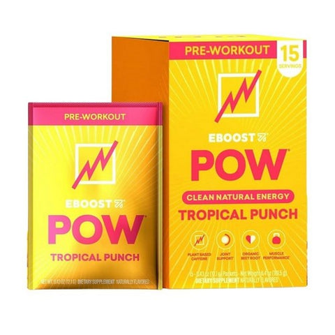 Eboost, Pow Pre-Workout Tropical Punch, 15 Count