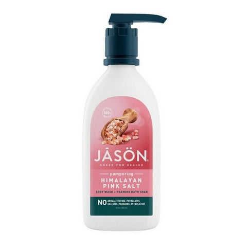 Jason Natural Products, Himalayan Pink Salt Foaming Bath Soak & Body Wash, 30 Oz