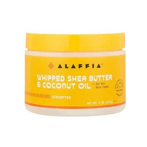 Alaffia, Whipped Shea Butter & Coconut Oil, Unscented & Unrefined 4 Oz