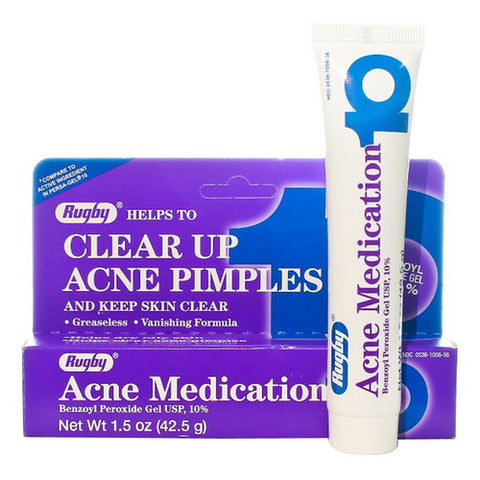 Rugby, Benzoyl Peroxide Gel 10%, 1.5 Oz