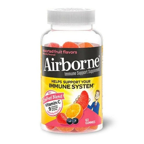 Airborne, Immune Support Gummies Assorted Fruit, 63 Gummies