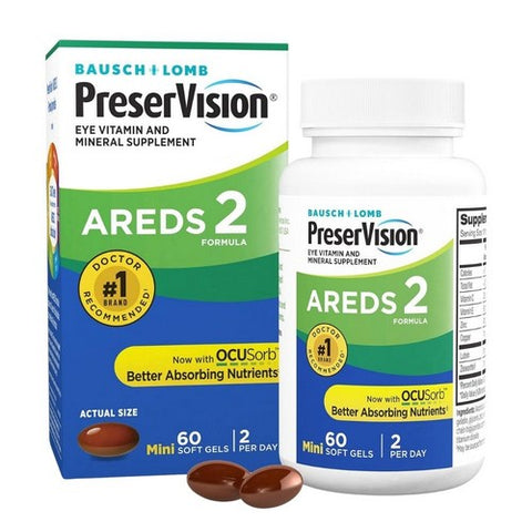 Bausch + Lomb, PreserVision Areds 2 Formula Soft Gels, 60 Softgels