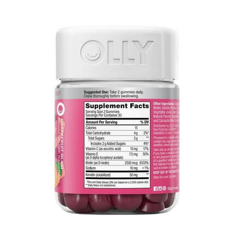 Olly, Undeniable Beauty Gummies Grapefruit Glam, 60 Guumies
