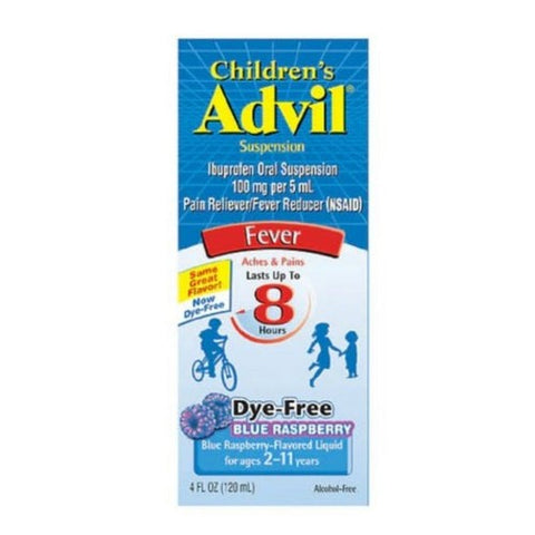 Advil, Children's Fever Suspension Dye-Free Blue Raspberry, 4 Oz