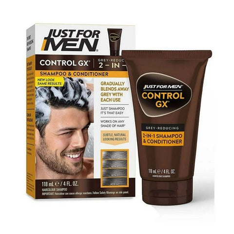 Just For Men, ControlGX Grey Reducing 2 In 1 Shampoo And Conditioner, 4 Oz
