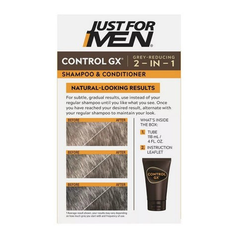 Just For Men, ControlGX Grey Reducing 2 In 1 Shampoo And Conditioner, 4 Oz