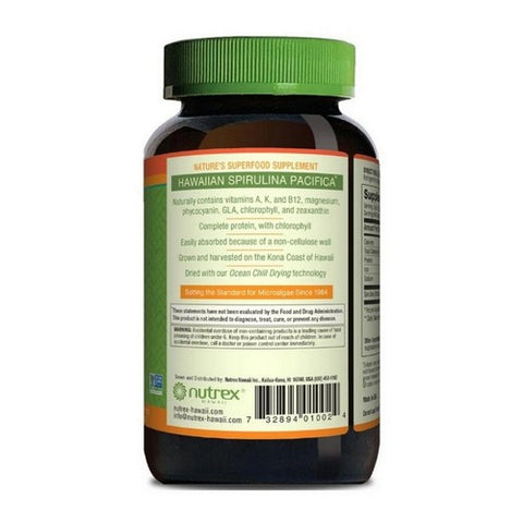 Nutrex Hawaii, Hawaiian Spirulina, 500 MG, 200 Tabs