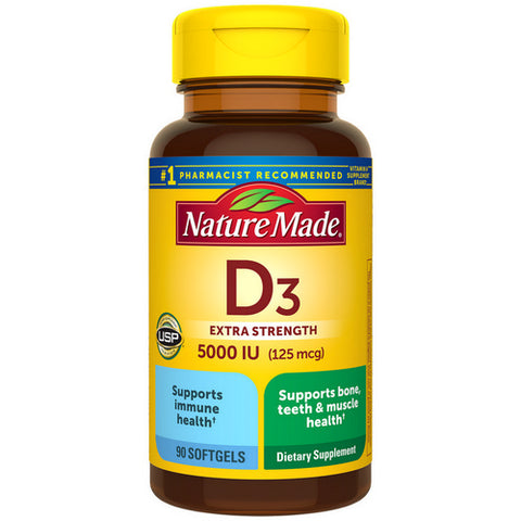 Nature Made, Vitamin D, 5000 IU, 90 Tabs