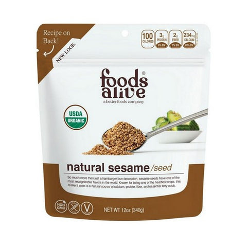 Foods Alive, Organic Natural Sesame Seed, 12 Oz