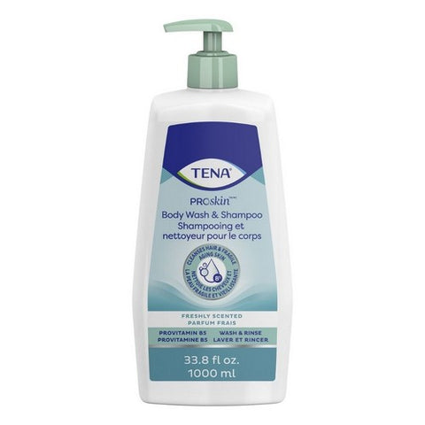 Tena, Shampoo and Body Wash Unscented, 33.8 Oz