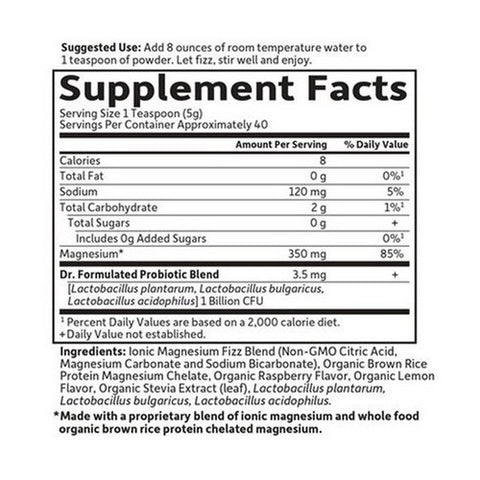 Garden of Life, Dr. Formulated Magnesium Powder, Raspberry Lemon, 7 Oz