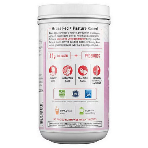 Garden of Life, Grass Fed Collagen Beauty Strawberry Lemonade Powder, 9.52 Oz