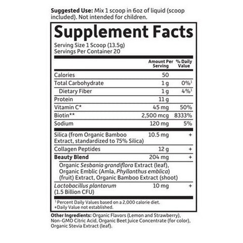 Garden of Life, Grass Fed Collagen Beauty Strawberry Lemonade Powder, 9.52 Oz