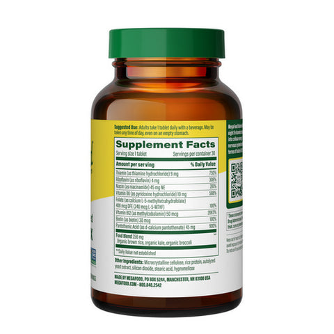 MegaFood, Balanced B Complex, 30 Tabs