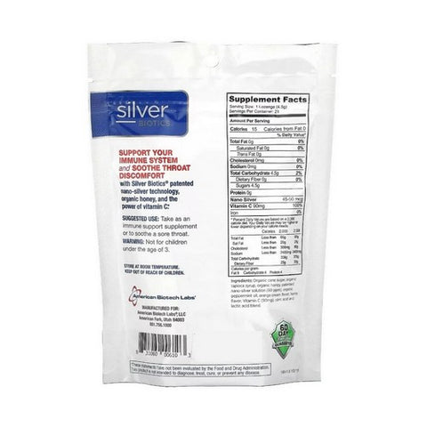 Silver Biotics (American Biotech Labs), Silver Lozenges w/ Vitamin C, 21 Lozenges